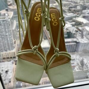 Ego sage green lace up heels